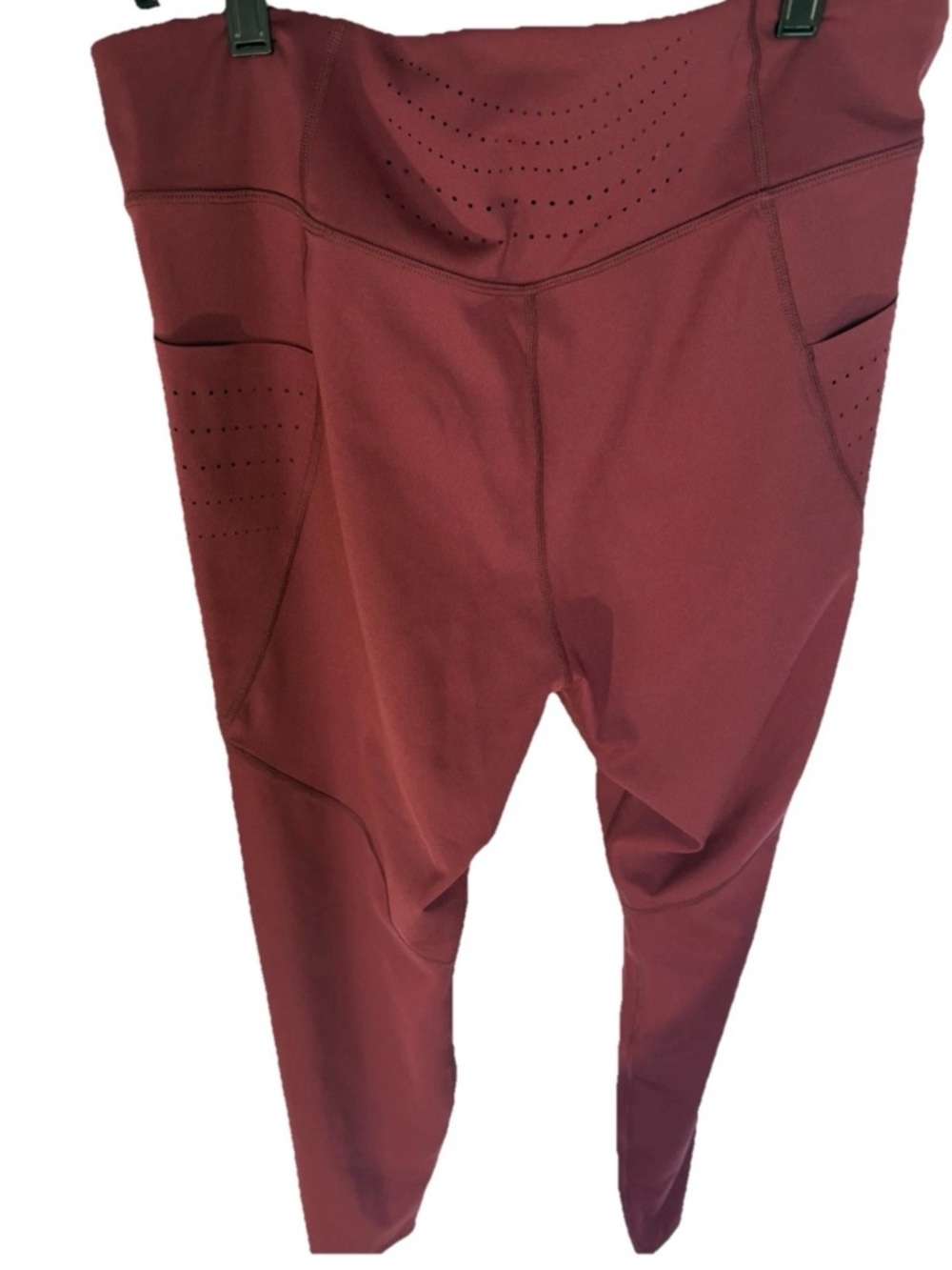Joylab Women's High Rise Leggings XL Cut Out Details Maroon Inner Pocket - Picture 6 of 11